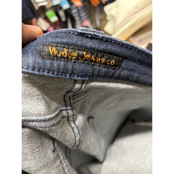 Nudie Jeans Pipe Led Slim Jeans 31 x 30 Dry Dark Navy Organic Cotton - Picture 6 of 6